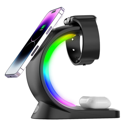 4 In 1 Magnetic Wireless Fast Light Charger Station For Smart Phone, Airpods Pro, and iPhone Watch